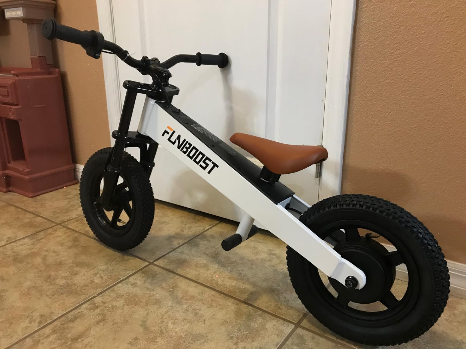 K2 Electric Balance Bike for Kids, 12 inch Pneumatic Tire Kids Electric Bike, 150W Peak Motor 24V/2AH Battery, Range 6 Miles, Suspension Fork, Adjustable Seat, Electric Motorcycle for Ages 3-8 customer photo 2