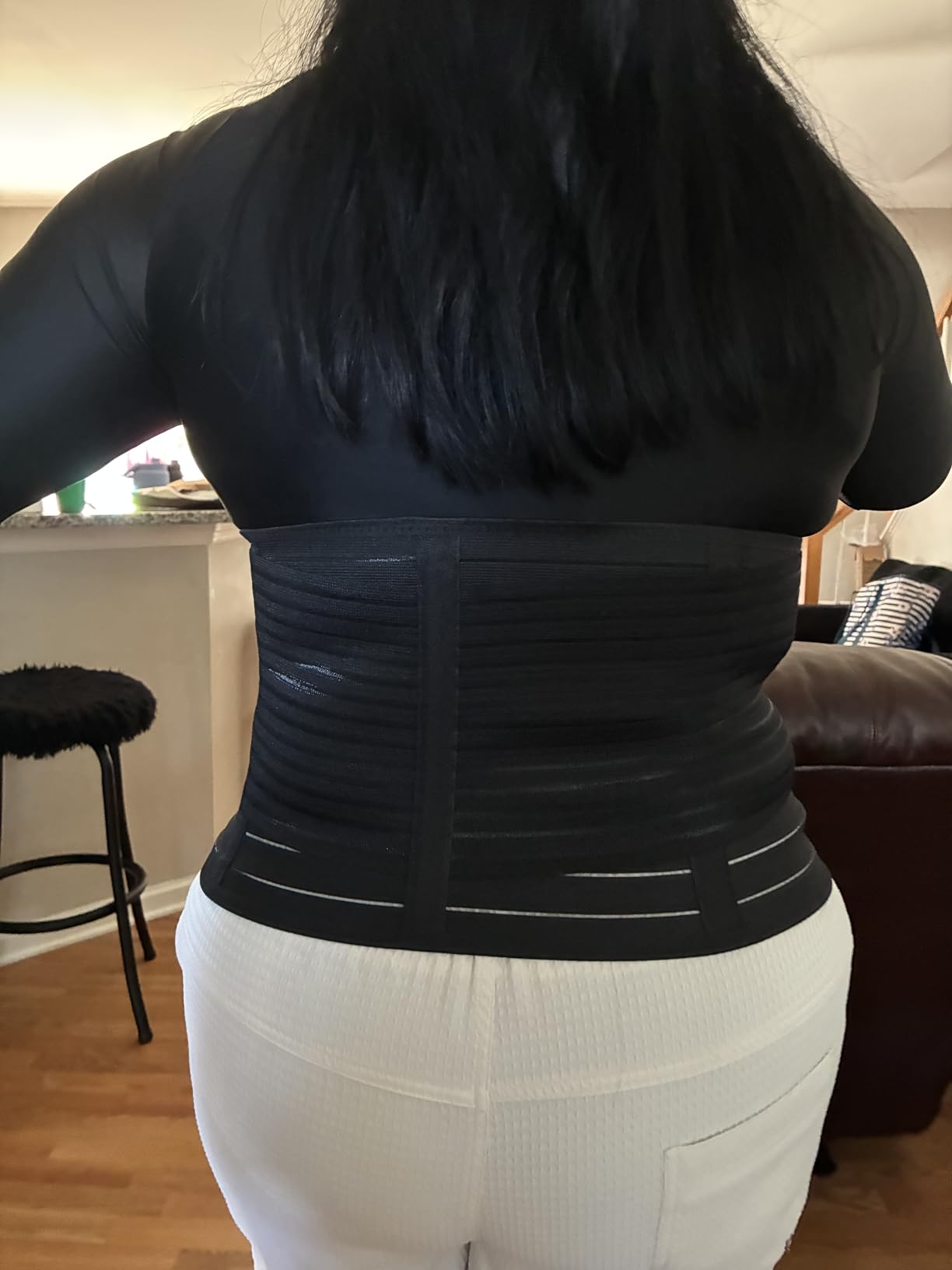 Trendyline Postpartum Belly Band for Women: Abdominal Binder for C Section Recovery Post Surgery Compression Reduce Swelling Diastasis Recti Repair - Lightweight Adjustable After Birth Belly Wrap customer photo 1