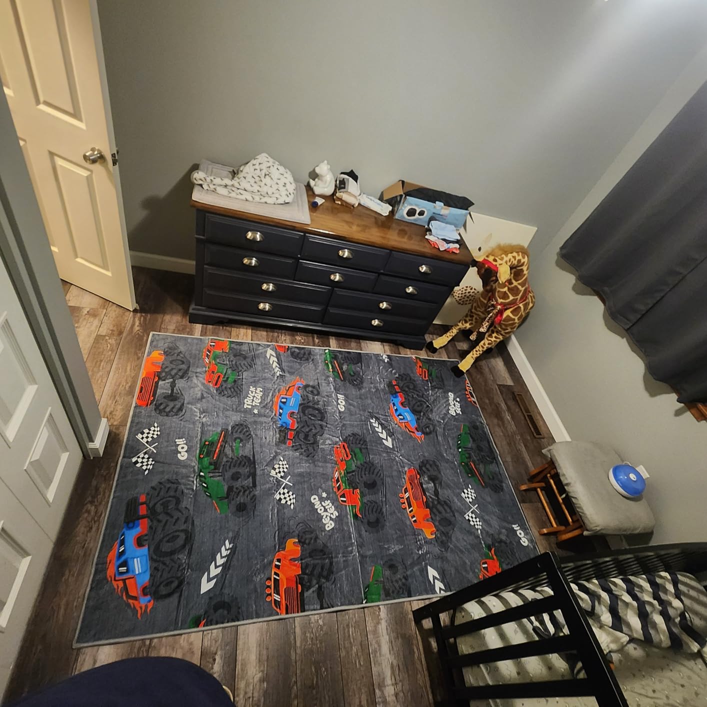 STARUIA Large 5x7 Area Rugs Washable Kids Rug for Bedroom, Soft Blue Cartoon Dinosaur Boys Room Rug, Cute Animal Patterns Nursery Rugs Toddler Carpet customer photo 2