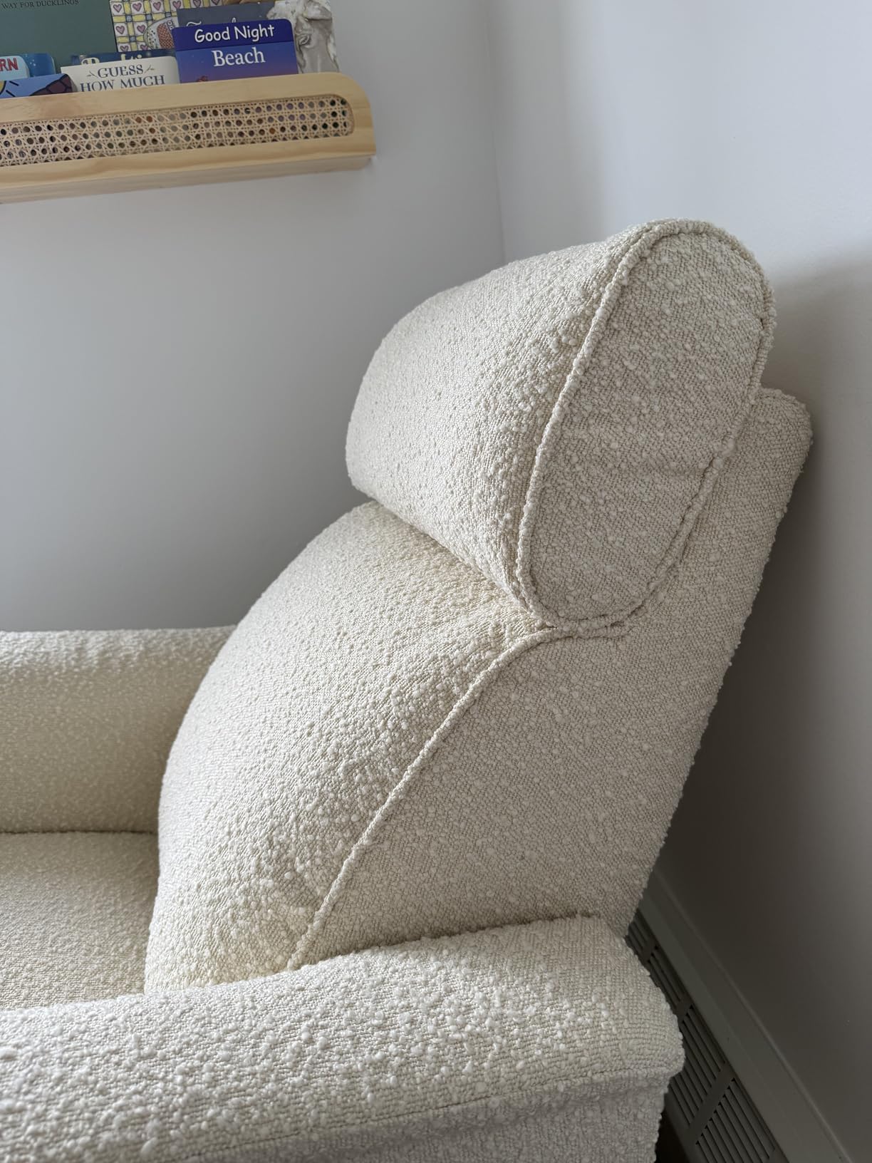 Namesake Willa Plus Power Glider Recliner w/Power Headrest in Performance Ivory Boucle, Water Repellent and Stain Resistant, Greenguard Gold and CertiPUR-US Certified customer photo 2