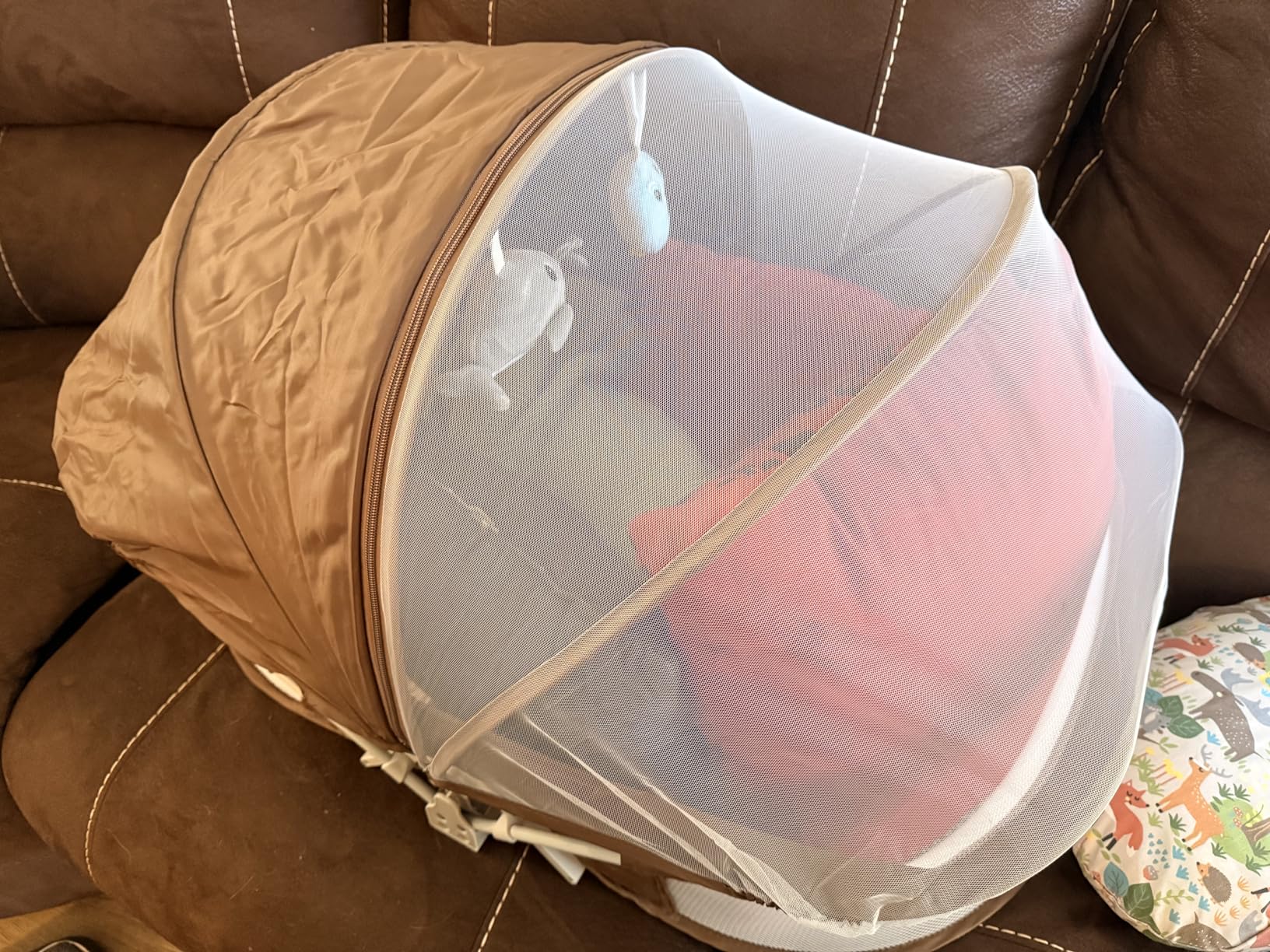 ISELECTOR Portable Baby Bassinet Travel Baby Bed, Baby Cribs Travel Pod for Outdoors Baby Lounger Infant Travel Bed with Mosquito Net and Sunshade Canopy, Lightweight Washable customer photo 2