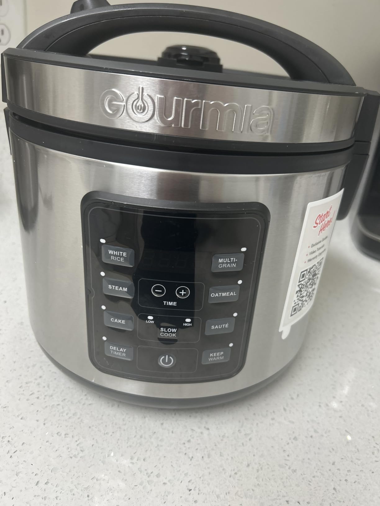 Gourmia Rice Cooker - 5 Qt Capacity, 20 Cup Cooked, 10 Cup Uncooked, Digital Controls, 6 Cooking Presets, Nonstick Pot, Steam Tray, Delay Timer, Keep Warm, Stainless Steel customer photo 1