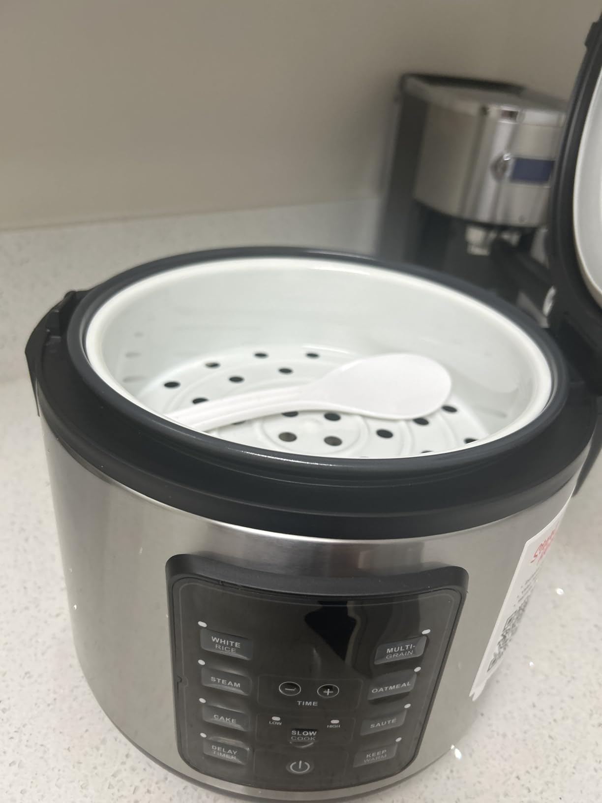 Gourmia Rice Cooker - 5 Qt Capacity, 20 Cup Cooked, 10 Cup Uncooked, Digital Controls, 6 Cooking Presets, Nonstick Pot, Steam Tray, Delay Timer, Keep Warm, Stainless Steel customer photo 2