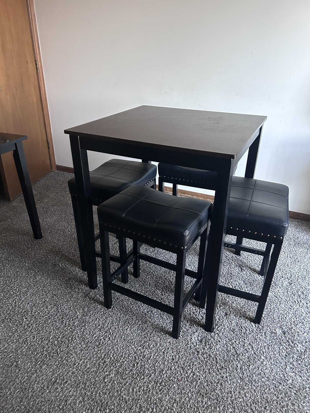 Giantex Square Dining Table with Solid Wood Frame, 220lbs Capacity, 30