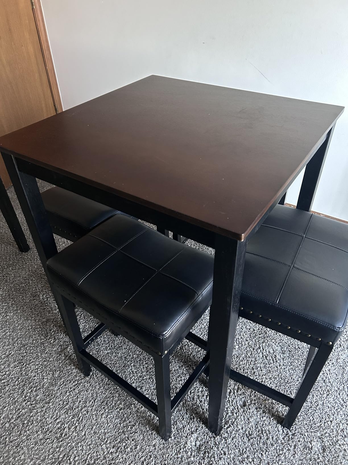 Giantex Square Dining Table with Solid Wood Frame, 220lbs Capacity, 30