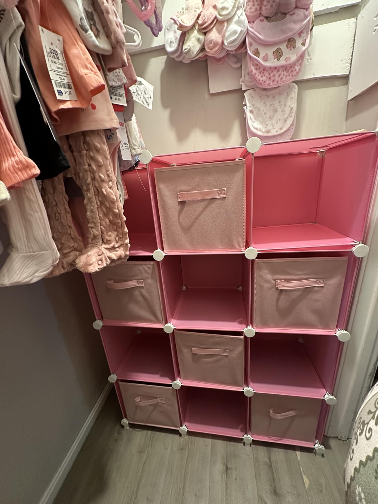 GRANNY SAYS 13 Inch Storage Cubes Organizer, Decorative Cube Storage Bins, Fabric Storage Bins with PU Handles, Collapsible Cubes Bins, Storage Cubes for Shelves, Closet, Sage Green, 6-Pack customer photo 2