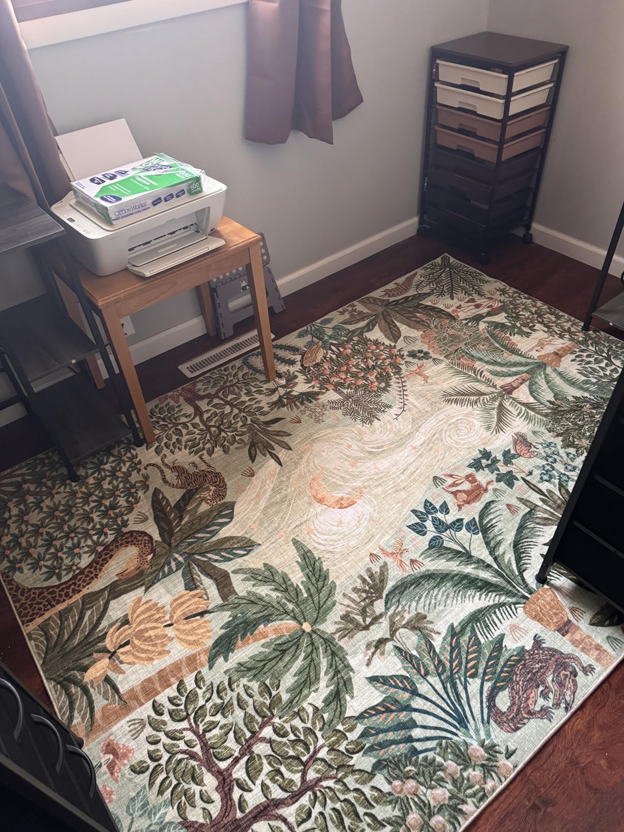 GarveeHome Area Rugs 8x10 for Living Room, Jungle Animal Large Washable Rug Soft Non Slip Backing Floor Mat Carpet Indoor Thin Accent Rug for Bedroom Dining Room Playroom Nursery customer photo 1