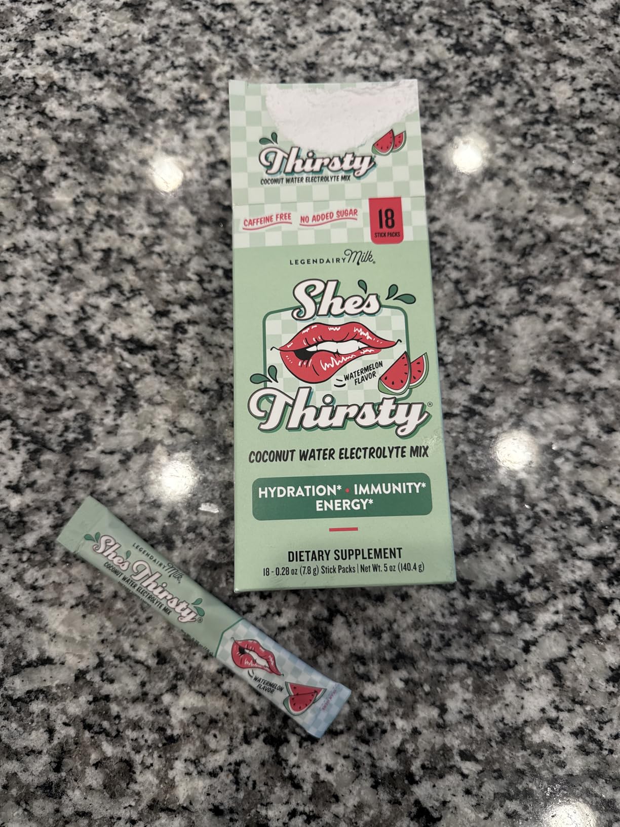 Legendairy Milk She's Thirsty Watermelon, No Sugar Added Electrolytes Powder Packets - Coconut Water Mix for Women, Instant Hydration Packets, Immune Support, Pregnancy Safe, 18 Ct customer photo 1