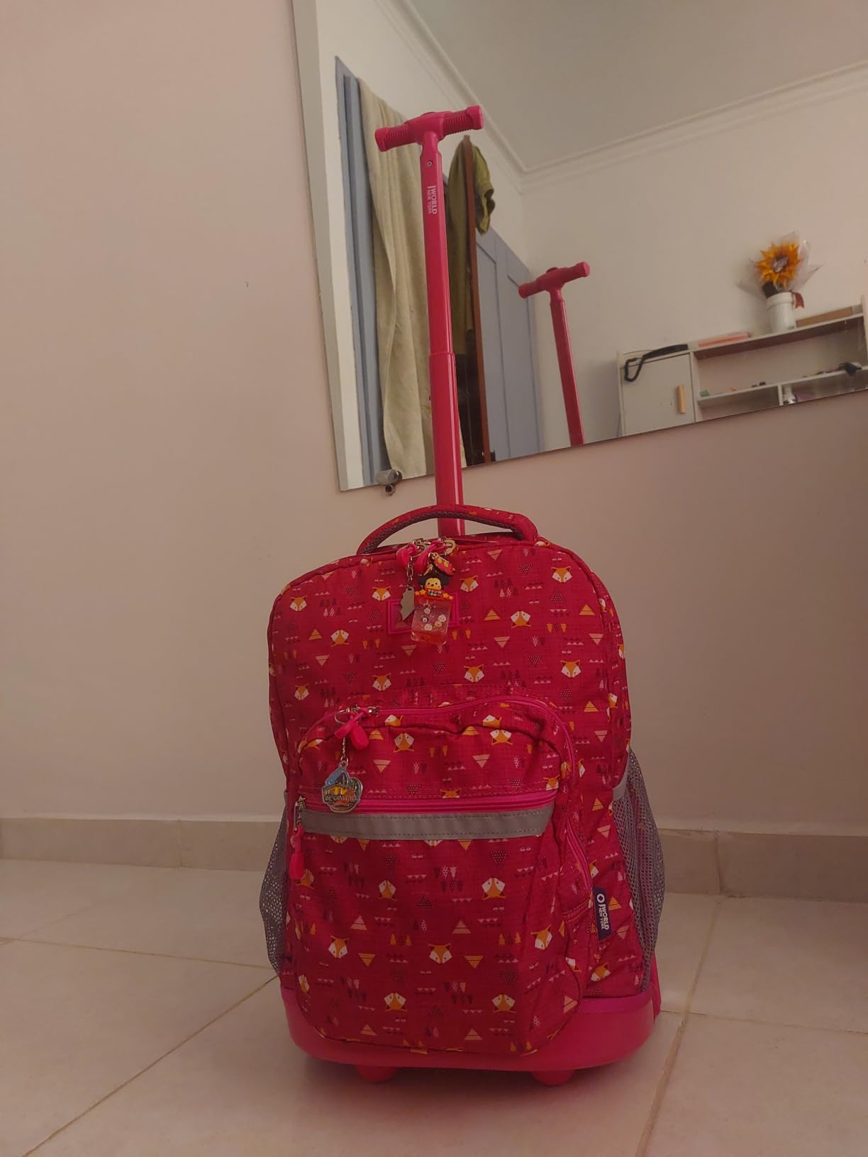 J World Sunrise Kids Rolling Backpack with Wheels for Girls Boys, Roller Bookbag for School, 18 x 13 x 9 Inches, Puffy Flower customer photo 2