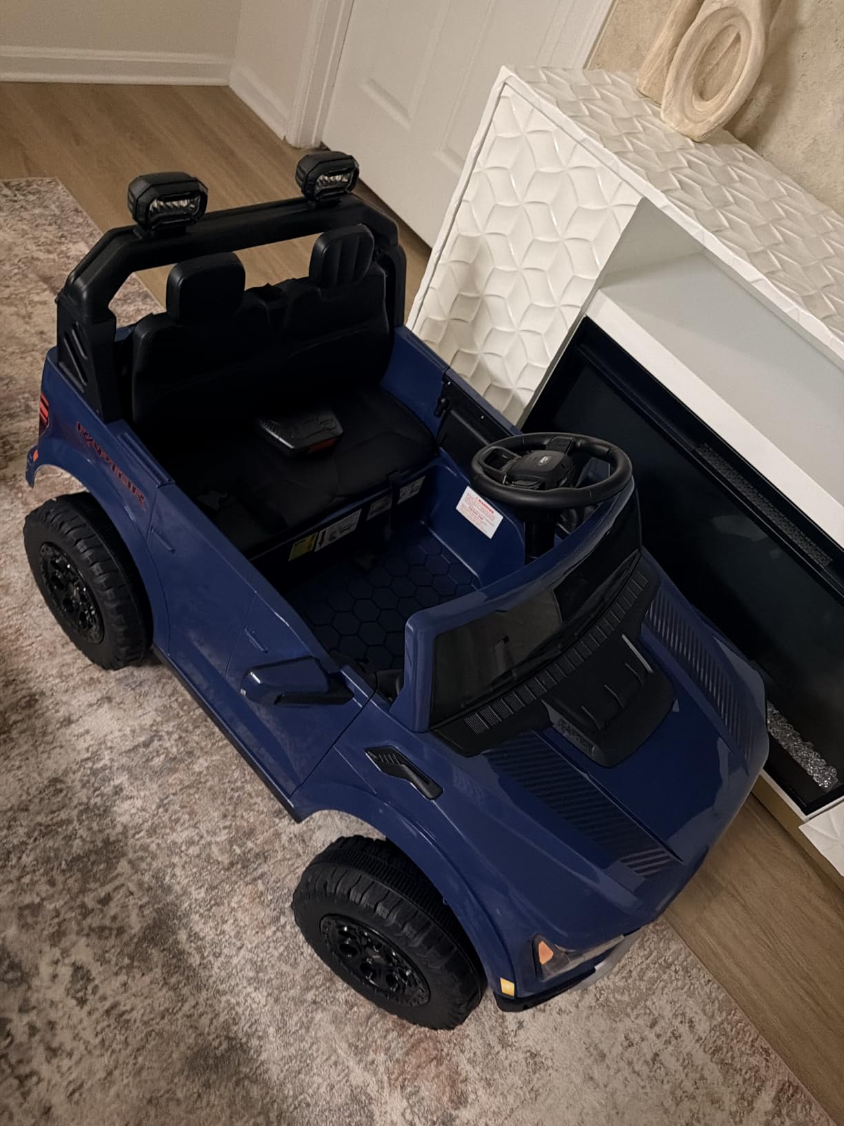 First Ride On 24V Ride on Toys for Big Kids, Licensed Ford F-150 Raptor 2 Seater Kids Ride on Car w/Remote Control, Toddler Electric Car w/LED Lights, Bluetooth, Truck Bed Storage, Soft Start (Black) customer photo 1