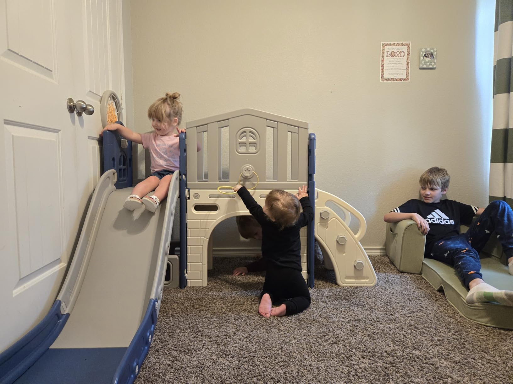 Tiny Land 2-in-1 Foldable Kids Couch with Pockets - Green customer photo 2