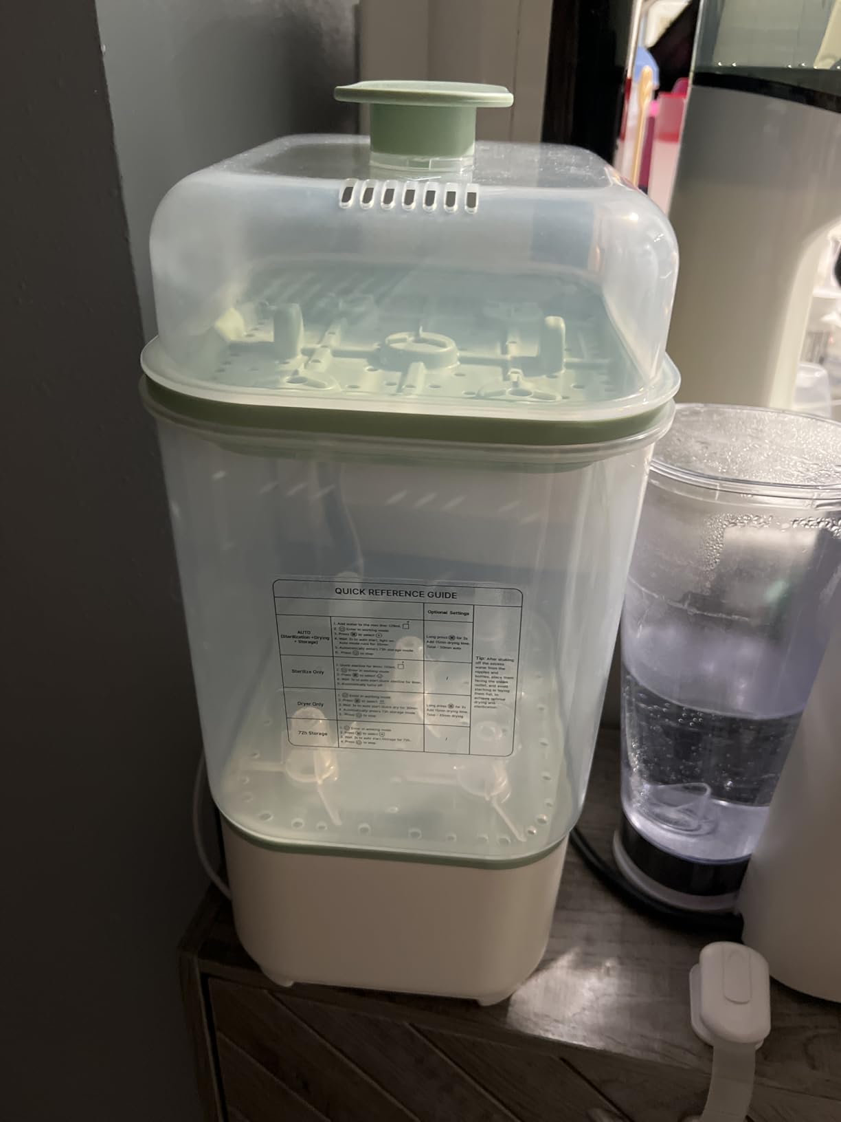 Momcozy Bottle Sterilizer and Dryer, Modular Nesting Space Saving Design, 6 Bottles Capacity, 4 in 1 Compact Sterilizer for Baby Bottles, Breast Pump Parts & Newborn Essentials, Drying Rack Included customer photo 1