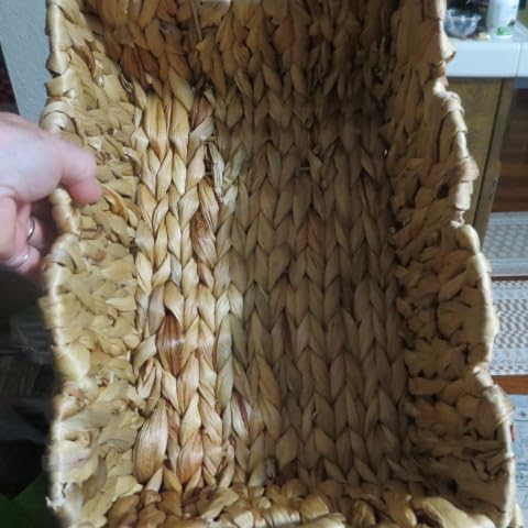Scalloped Basket 2 Pack Wicker & Rattan Storage with Built-in Handles, Decorative Woven Seagrass Basket for Nursery & Bathroom Organization customer photo 2