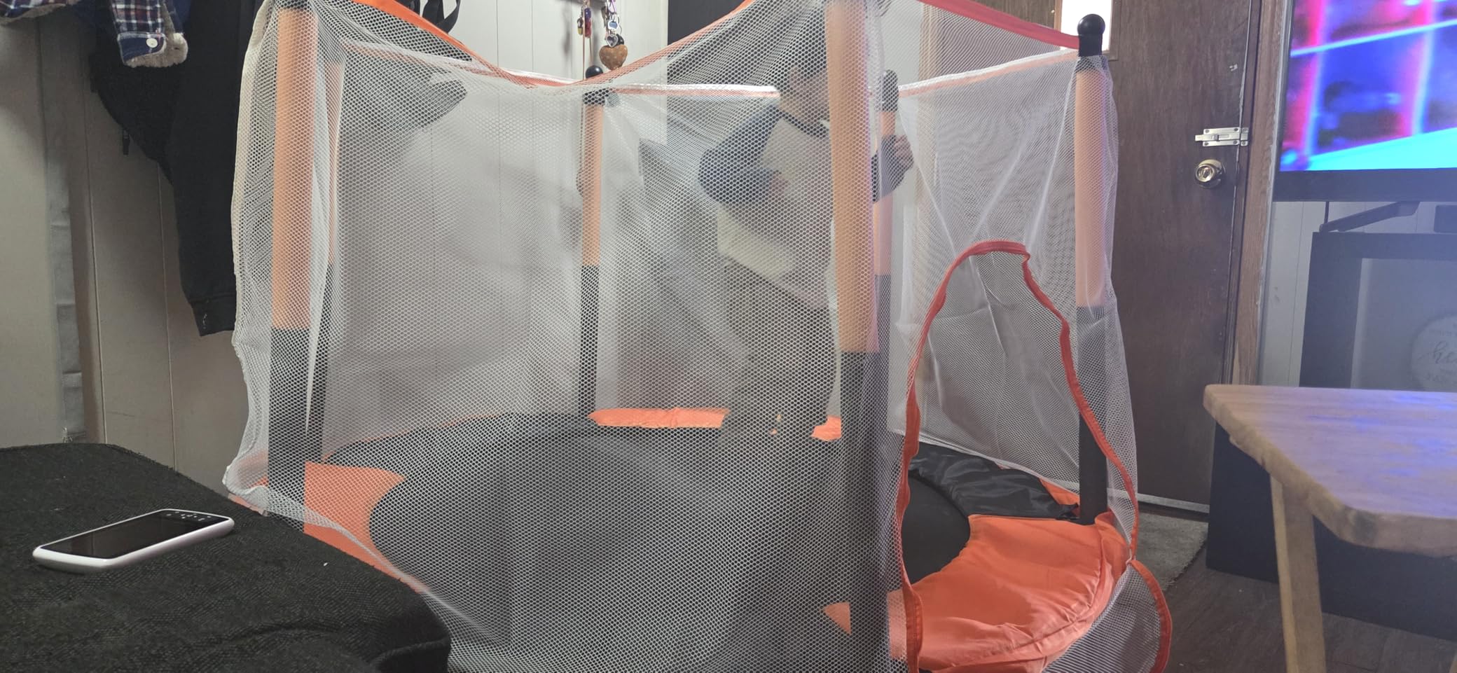 Fitinone Trampoline for Kids, 5 FT Indoor & Outdoor Toddler Trampoline with Safety Enclosure Net, Birthday Gifts for Kids, Gifts for Boy and Girl, Age 3-8 customer photo 1