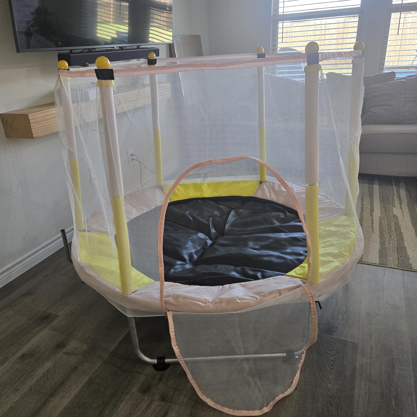 Fitinone Trampoline for Kids, 5 FT Indoor & Outdoor Toddler Trampoline with Safety Enclosure Net, Birthday Gifts for Kids, Gifts for Boy and Girl, Age 3-8 customer photo 2