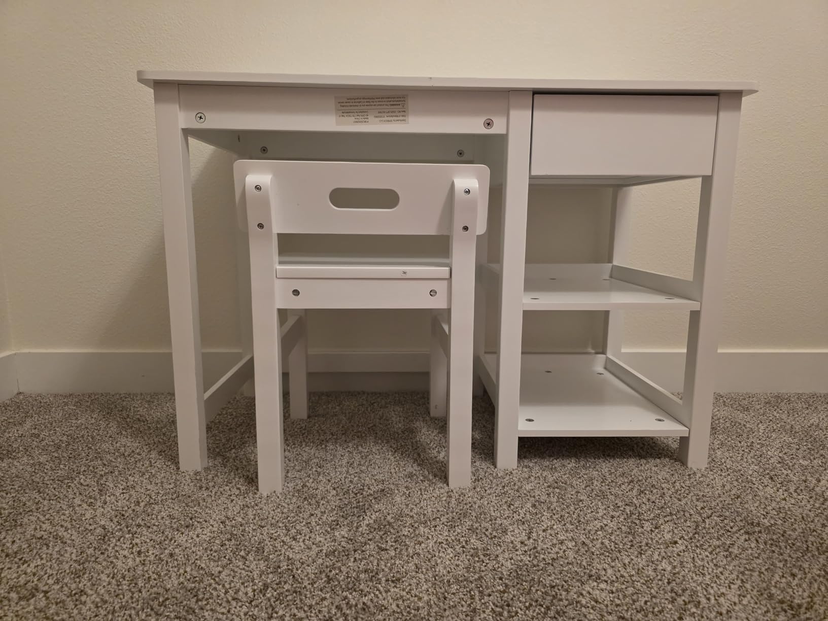 Spirich Kids Desk and Chair Set, Kids Study Desk with Drawer and Shelves, Children Wooden Study Table for 3-8 Years Old, Student Writing Table Computer Workstation customer photo 2