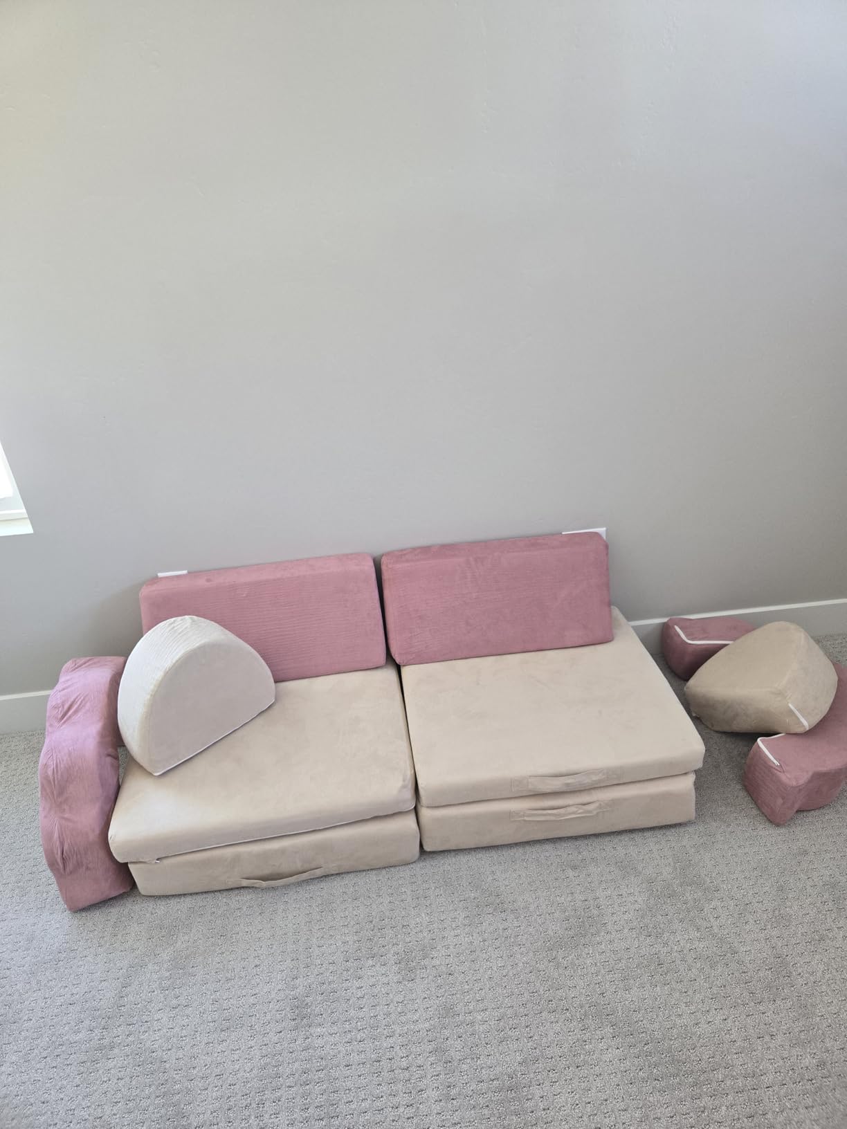 LOAOL Kids Couch 10PCS, Modular Kids Play Couch, Multifunctional Foam Toddler Sofa, Imaginative Convertible Play Sofa for Playroom(Medium Size) customer photo 2
