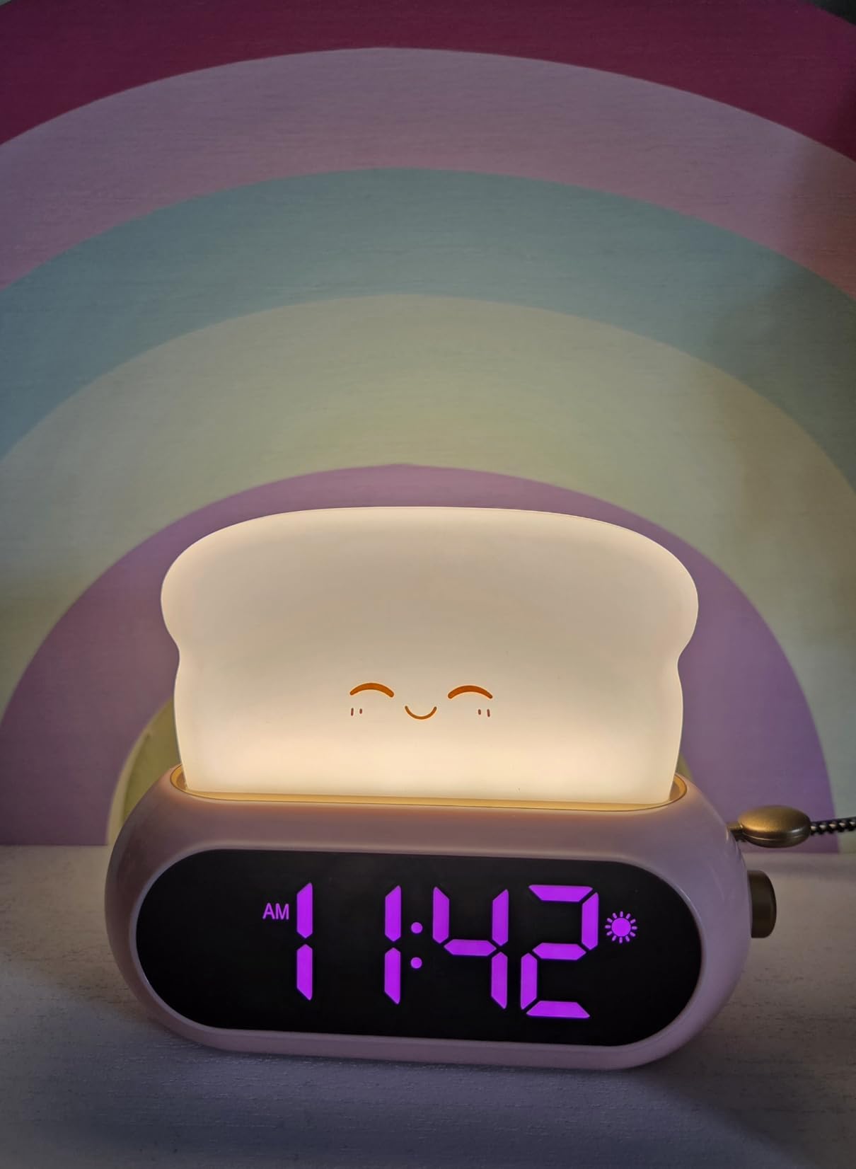 Netzu Alarm Clock for Kids, OK to Wake Clock with Night Light and Sound Machine, Pink Clock with 10 RGB Color, 6 Alarm Tones, Nap Timer, Snooze, Bedside Clocks for Girls Kids Teens Birthday Gifts customer photo 2