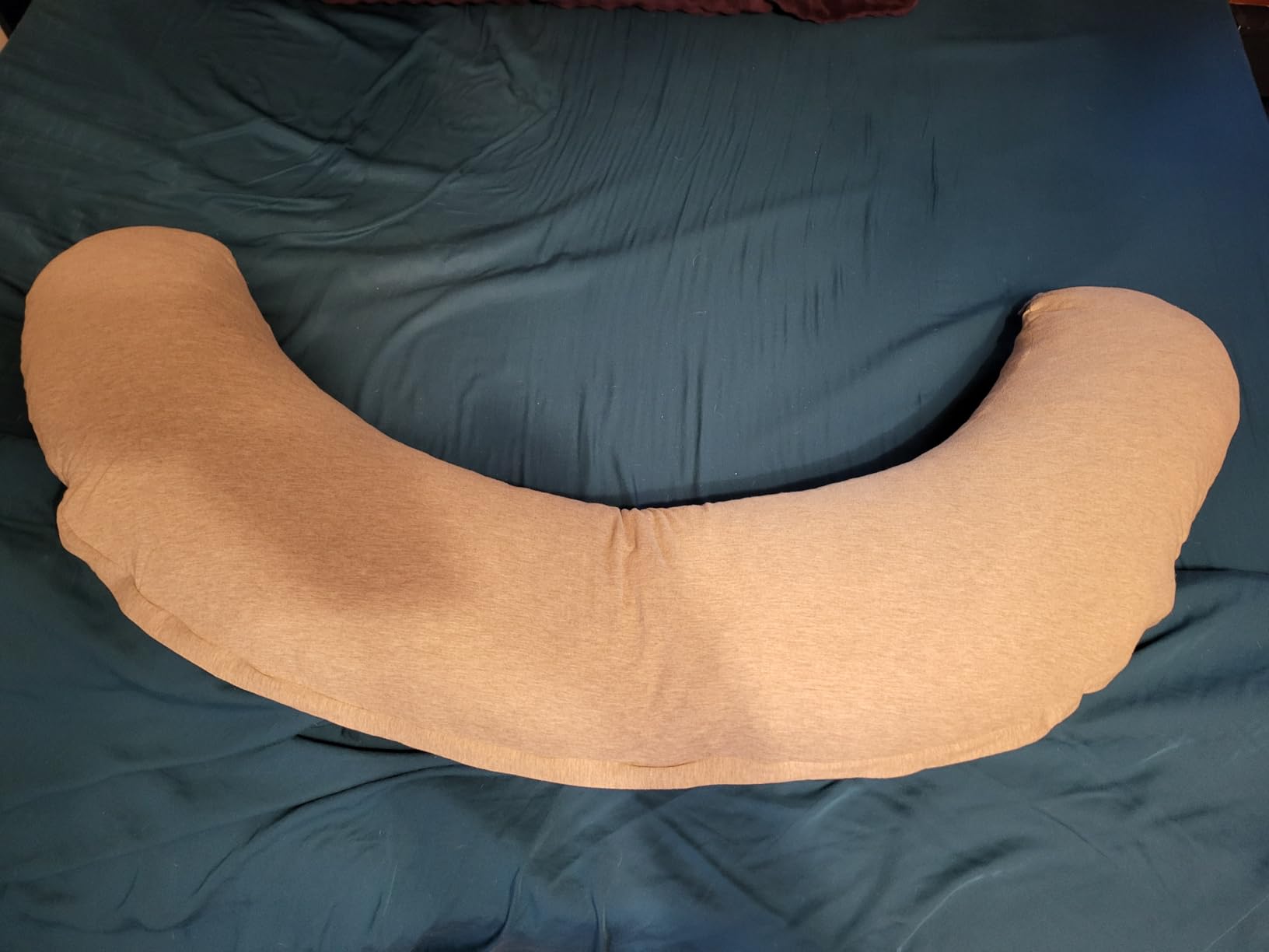SweetSlubr Body Pillow, Pregnancy Pillows for Sleeping, C-Shaped Maternity Pillow for Pregnant Women with Adjustable Firmness, Full Body Support for Side Sleepers, Head, Neck, Belly, 47.2'' x 9.8'' customer photo 1