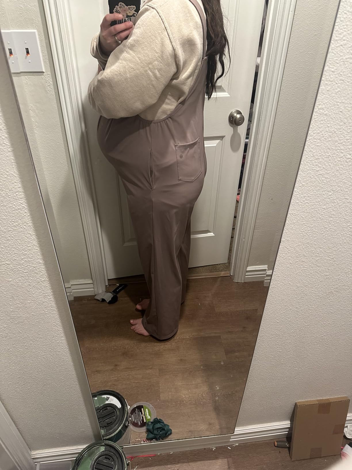 G4Free ShiftReady Maternity Overalls Adjustable Strap Overalls Pregnancy Jumpsuits Wide Leg Pants with Pockets customer photo 2