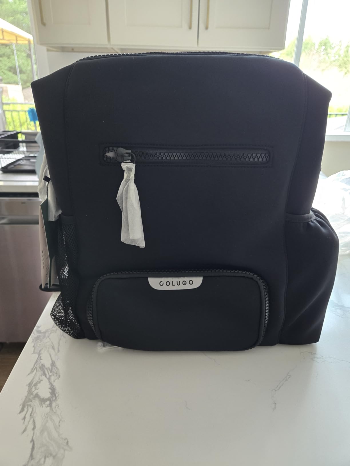 Colugo Neoprene Parent Diaper Backpack with Changing Pad & Pouches - Lightweight, Durable, Machine Washable Baby Bag with Insulated Pocket, Luggage Sleeve, Multiple Compartments customer photo 1
