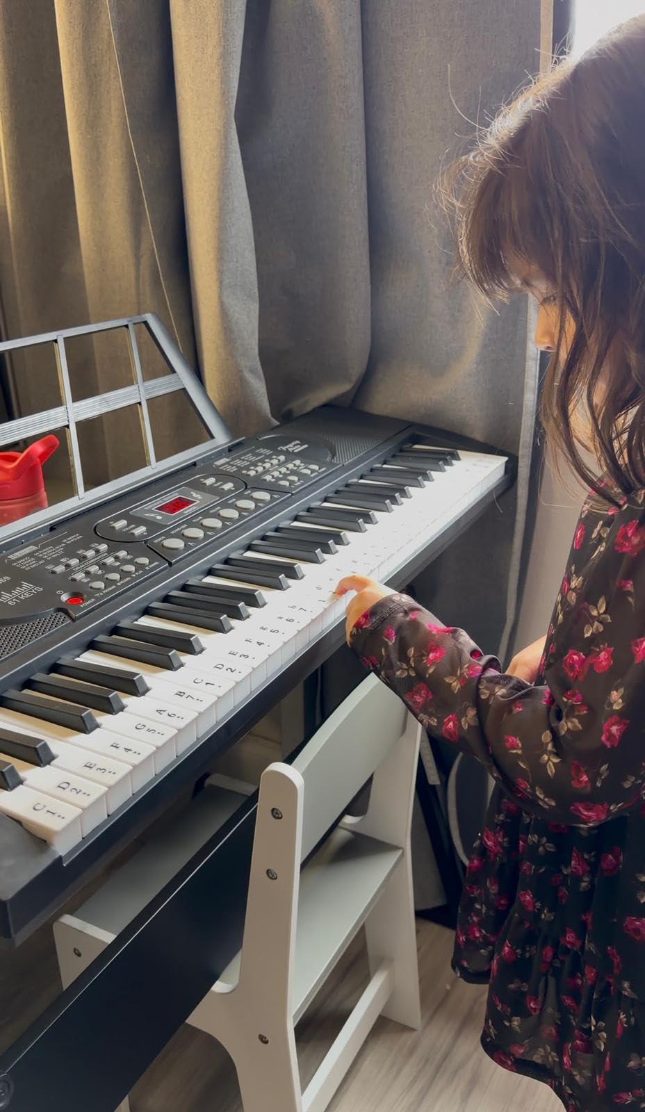 61 Key Keyboard Piano with Stand, Portable Electric Piano Keyboard Kit for Beginners with Stand, Microphone, Note Stickers, Music Rest, Digital Music Keyboard Built-In Speakers customer photo 1