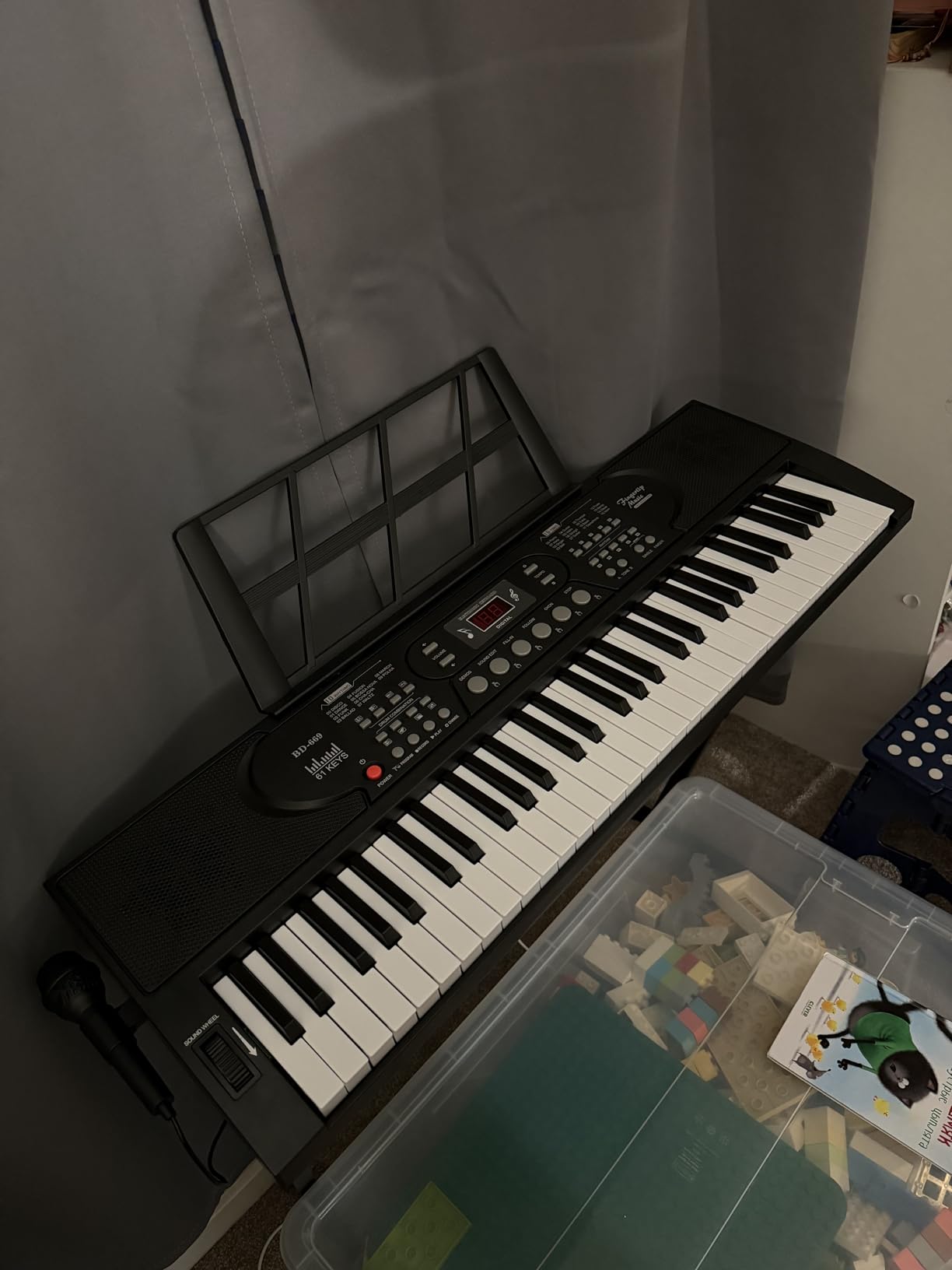 61 Key Keyboard Piano with Stand, Portable Electric Piano Keyboard Kit for Beginners with Stand, Microphone, Note Stickers, Music Rest, Digital Music Keyboard Built-In Speakers customer photo 2
