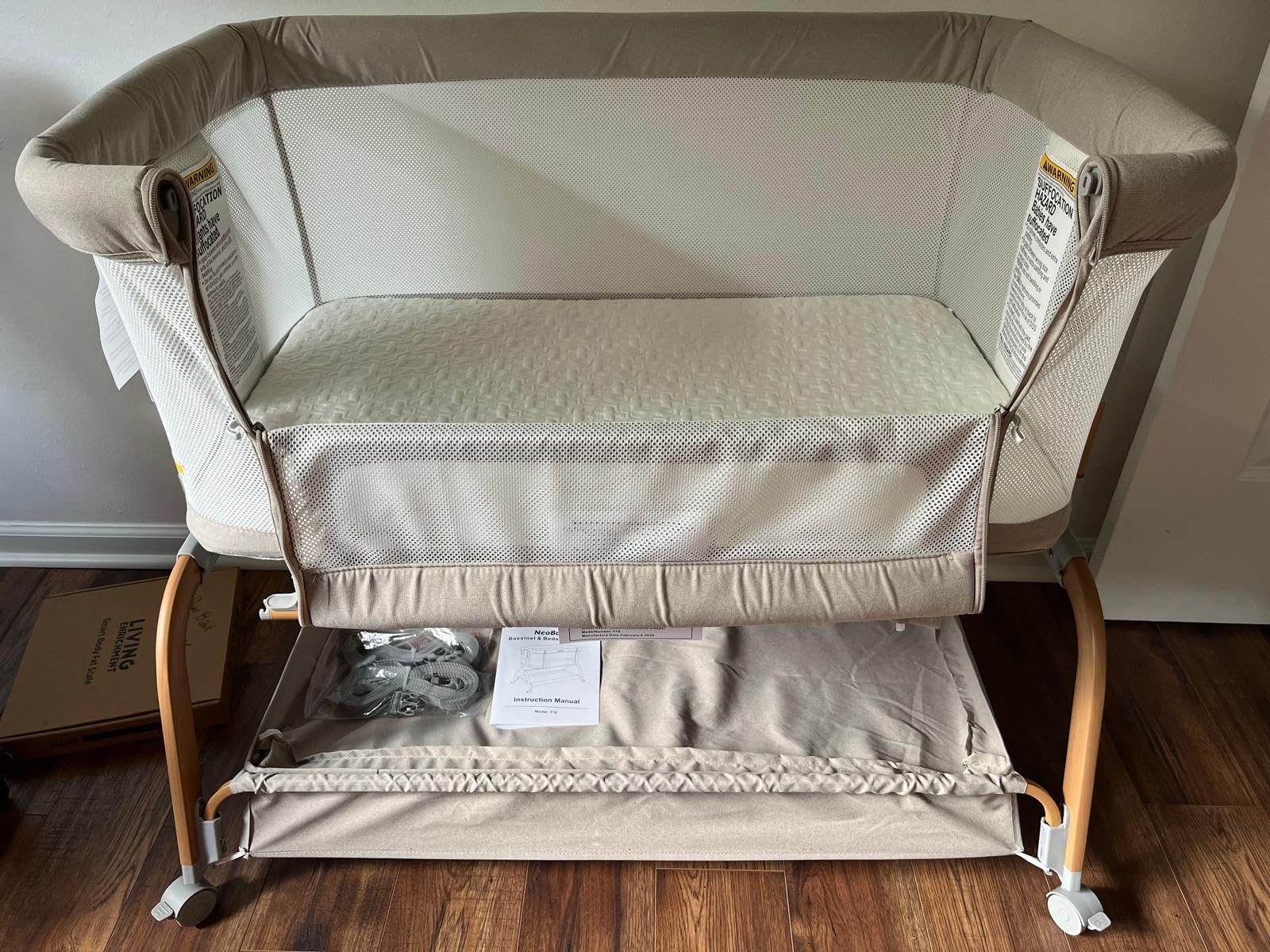 NeoBorn 3 in 1 Baby Bassinet, Bedside Bassinet for Baby, Rocking Bassinet with Breathable Full-Mesh, Mattress and Soft Sheet, Adjustable Height, Stable and Secure Crib for Newborns customer photo 2