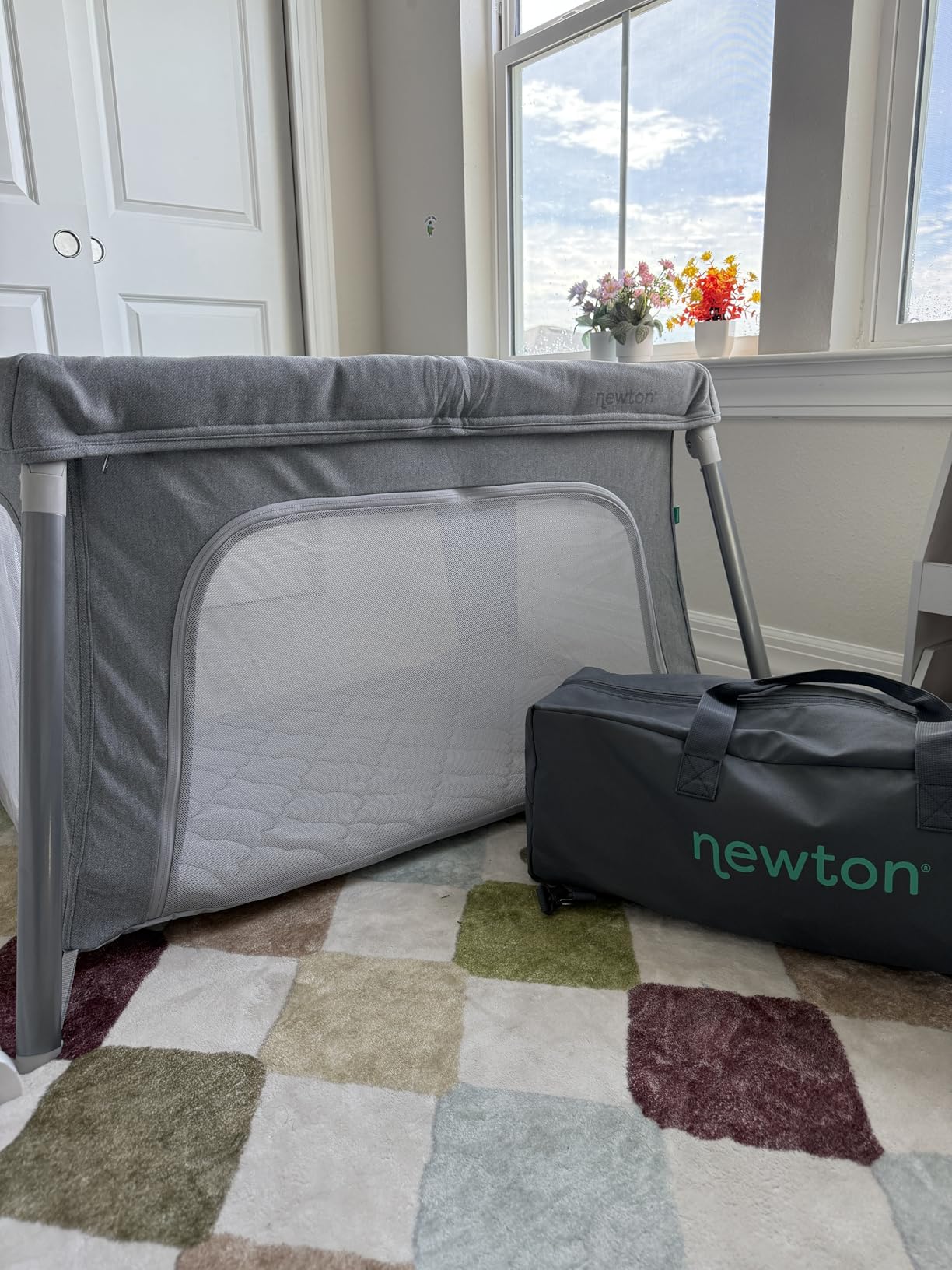 Newton Baby Compact Travel Crib & Play Yard - Breathable & Washable Mattress, Foldable Carry-On Size, Backpack Straps, Sand customer photo 1