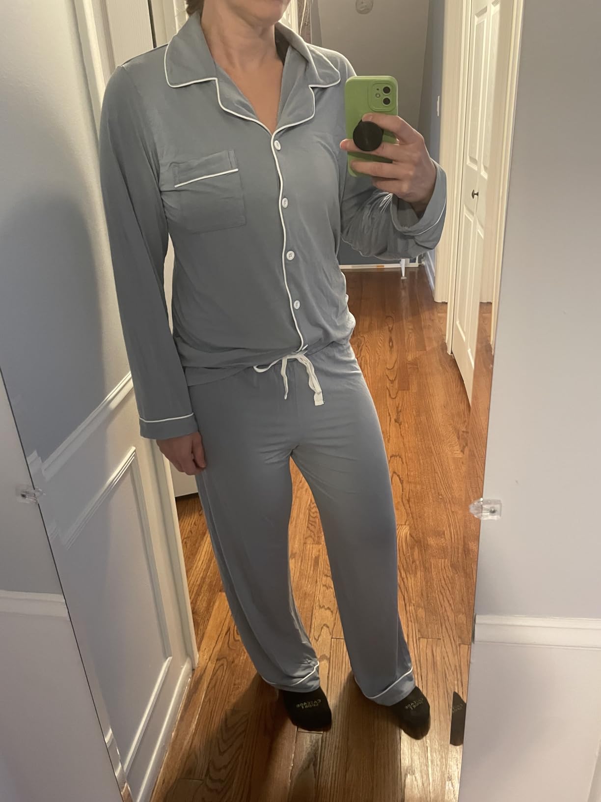 Leikar Button Down Pajamas for Women Soft Viscose Sleepwear Long Sleeve Pjs Set Maternity Nursing Postpartum Loungewear customer photo 2