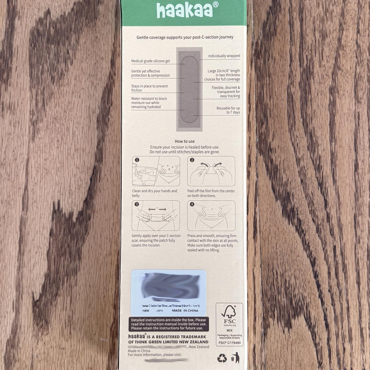 haakaa C Section Scar Silicone Strips, 0.5mm & 1mm Medical Grade Silicone Scar Treatment for Postpartum Recovery, Reusable Silicone Scar Sheets for C-Section & Surgery Scars, Includes Storage Board customer photo 2