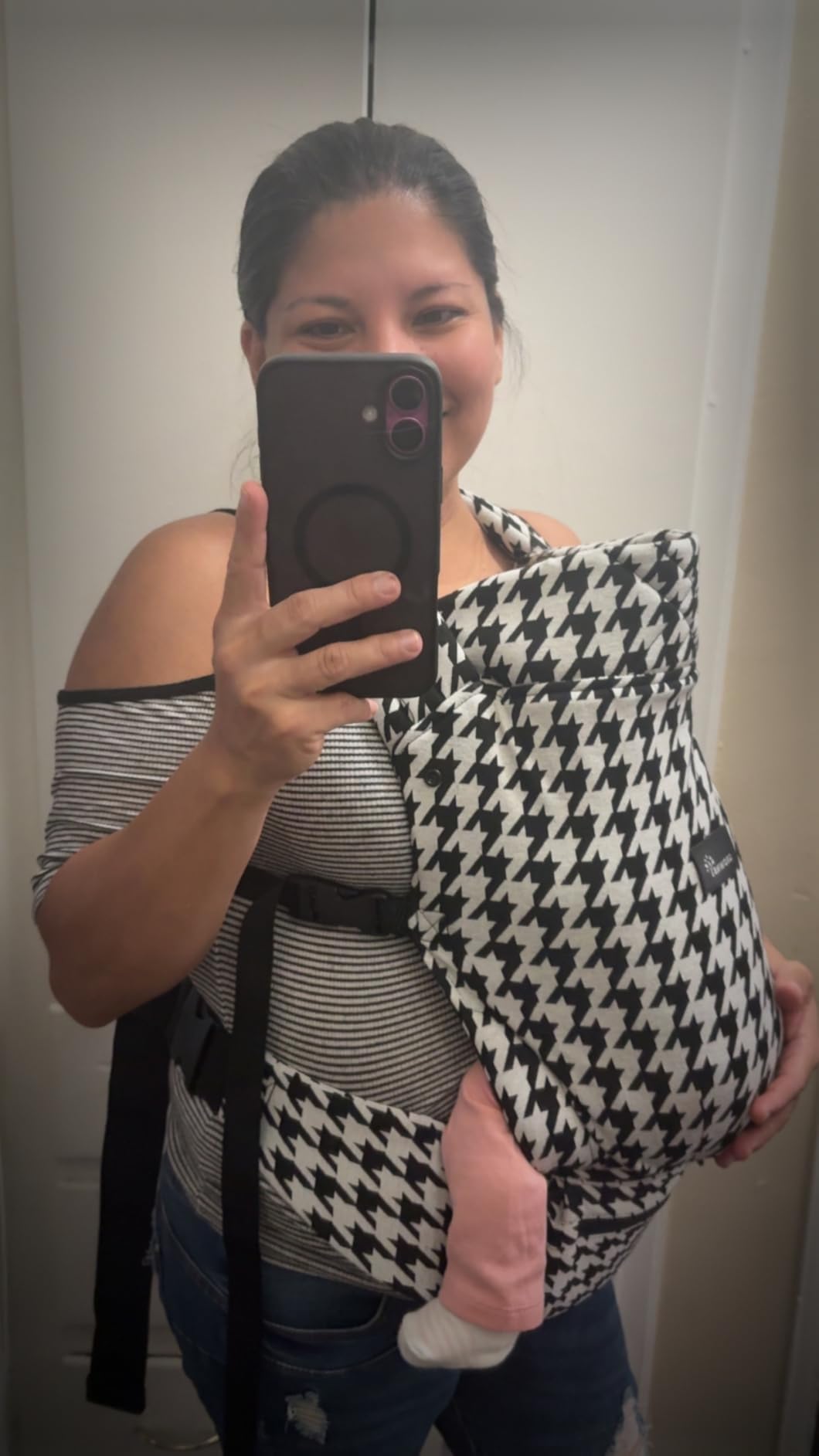 GROWNSY Baby Carrier Newborn to Toddler, Lightweight Ergonomic 7-44 lbs Newborn Carrier with Head Support, Easy to Wear Hands Free Infant Carrier for 0-36 Months, Gray Air Mesh customer photo 1