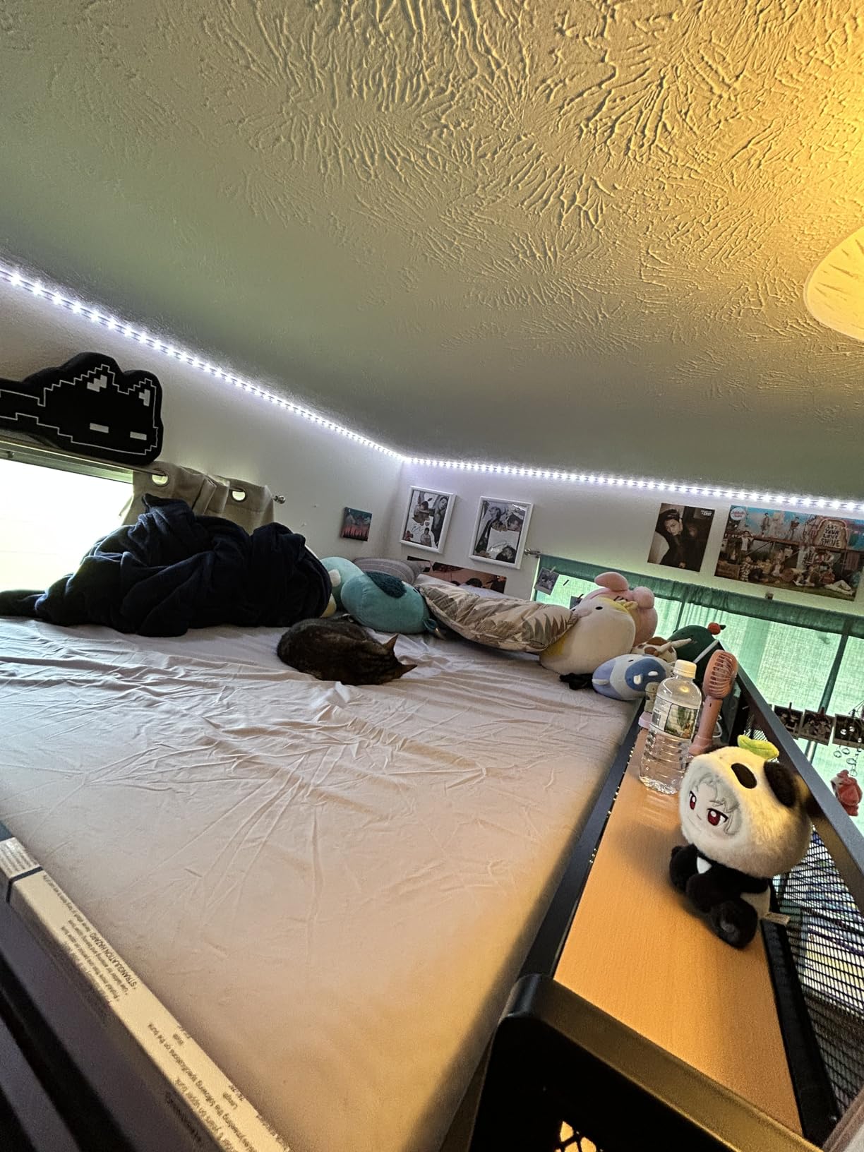 KEIKI Twin Size Metal Loft Bed Frame with Convertible Staircase, Built-in Storage Shelves & Wardrobe, Loft Bed with Solid Slats & Guardrail, No Box Spring Required, Easy Assembly, for Bedroom, White customer photo 2