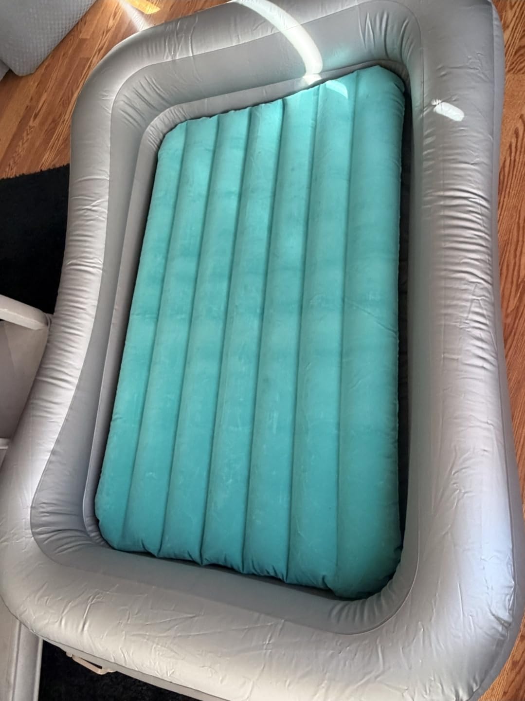 OGERY Inflatable Toddler Travel Bed with Tent, Cordless Rechargeable Electric Pump, Portable Kids Air Mattress with 4-Sided Safety Bumpers for Home, Travel & Camping customer photo 2