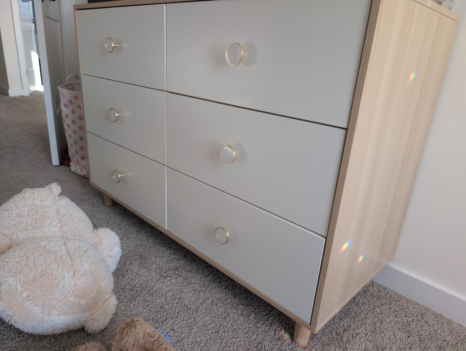White Dresser for Bedroom, 6 Drawer Dressers with Solid Wood Legs, Baby Dresser for Kids, Storage for Clothes and Baby Essentials customer photo 2