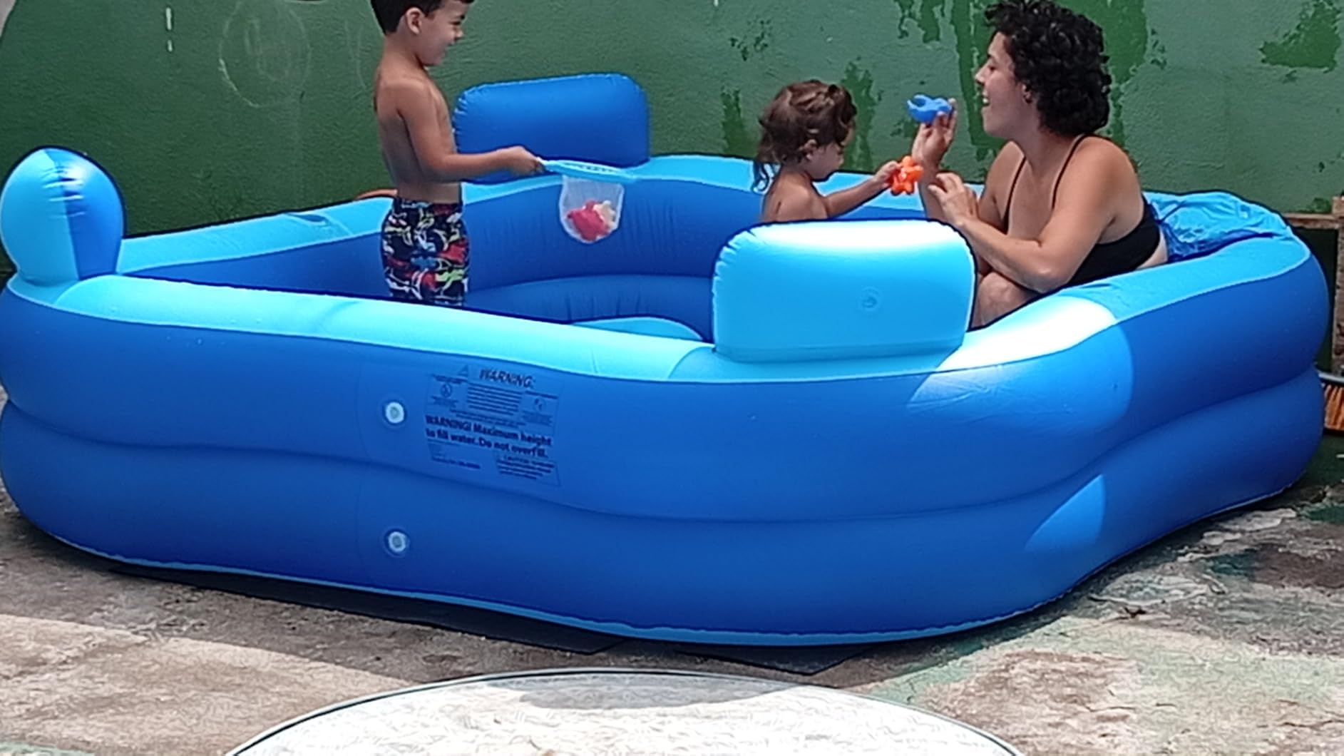 Rukala Inflatable Pool Bundle - 10ft x 6ft - Electric Pump and Ground Tarp Included customer photo 1