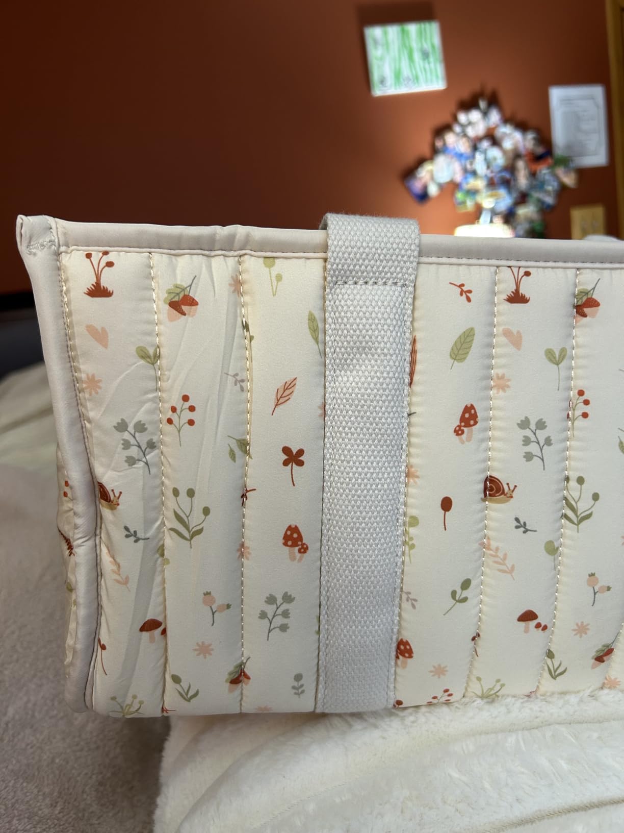 Blissful Diary Checkered Diaper Caddy Organizer, Stylish Nursery Storage Basket, Gift for Baby Shower, Newborn Essentials, Registry Search Must Haves, Sage Green customer photo 1