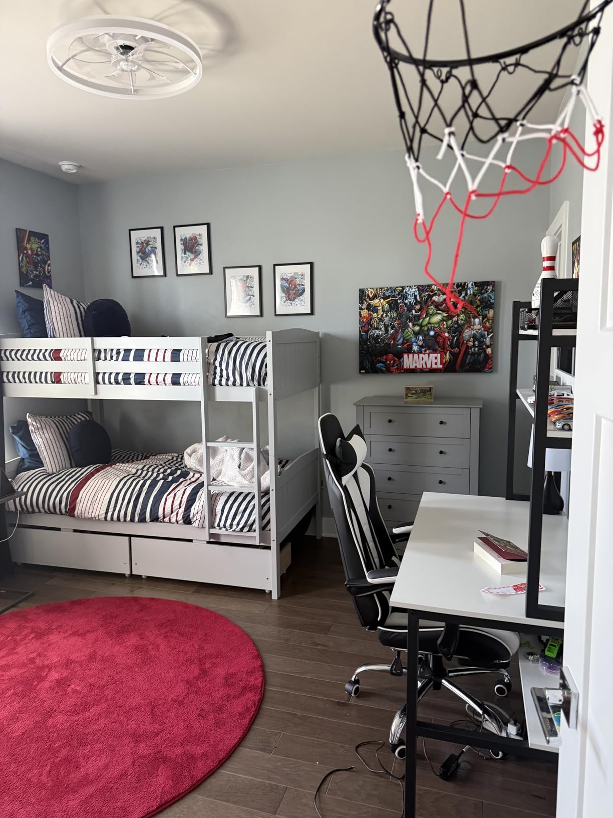 AMERLIFE Bunk Bed Twin Over Twin with Storage Drawers, Solid Wood 2-in-1 Convertible Loft Bed with Ladders, Toddler Wood Bunk Bed for Kids and Teens Bedroom Small Space, Grey customer photo 1