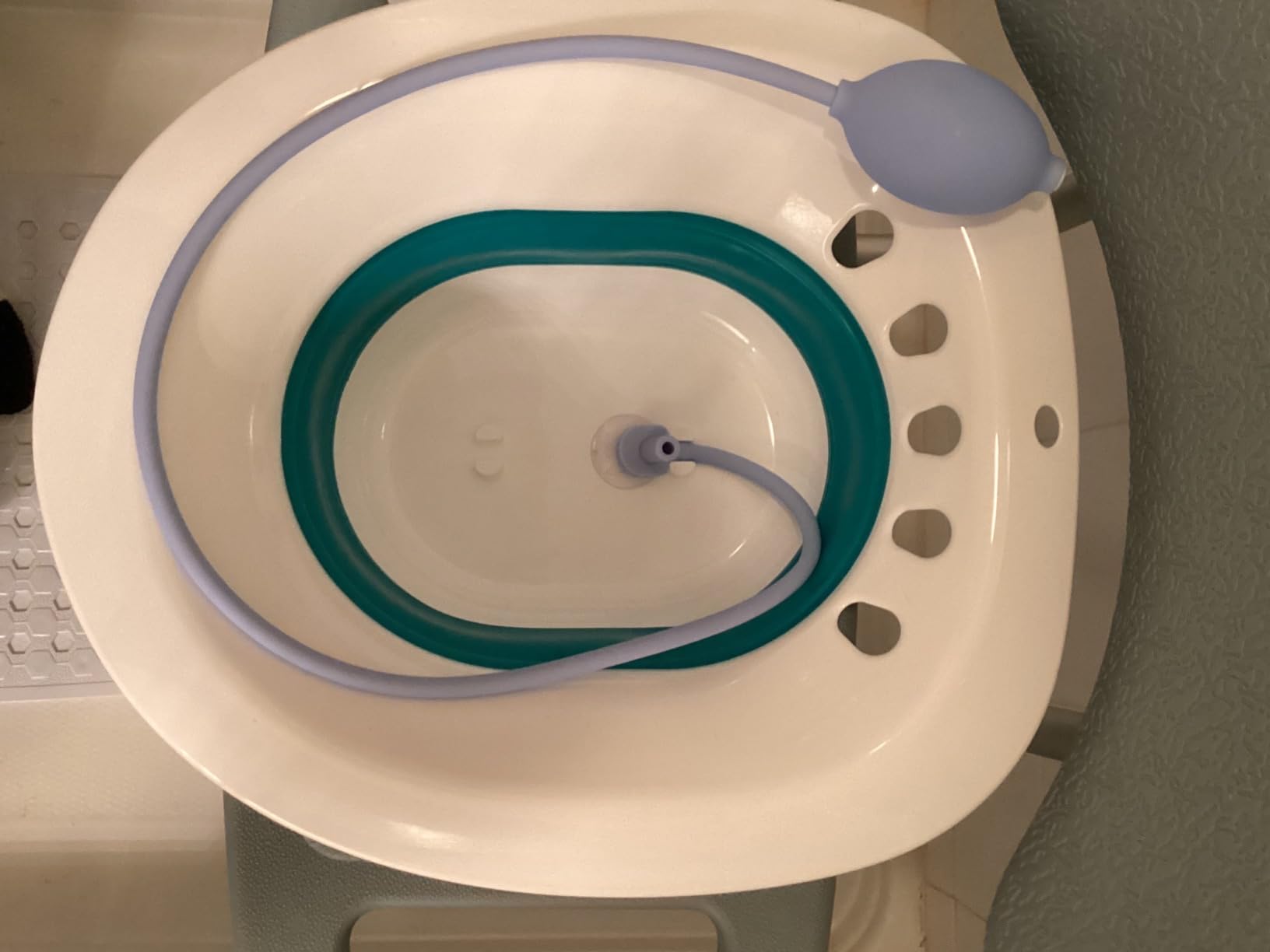 Electric Sitz Bath for Toilet Seat, Hemorrhoids and Postpartum Care - Yoni Steam Seat - Perineal Soaking, Collapsible, Wide Seat, Deeper Bowl - Use w/Sitz Bath Salt - Forest Green customer photo 1