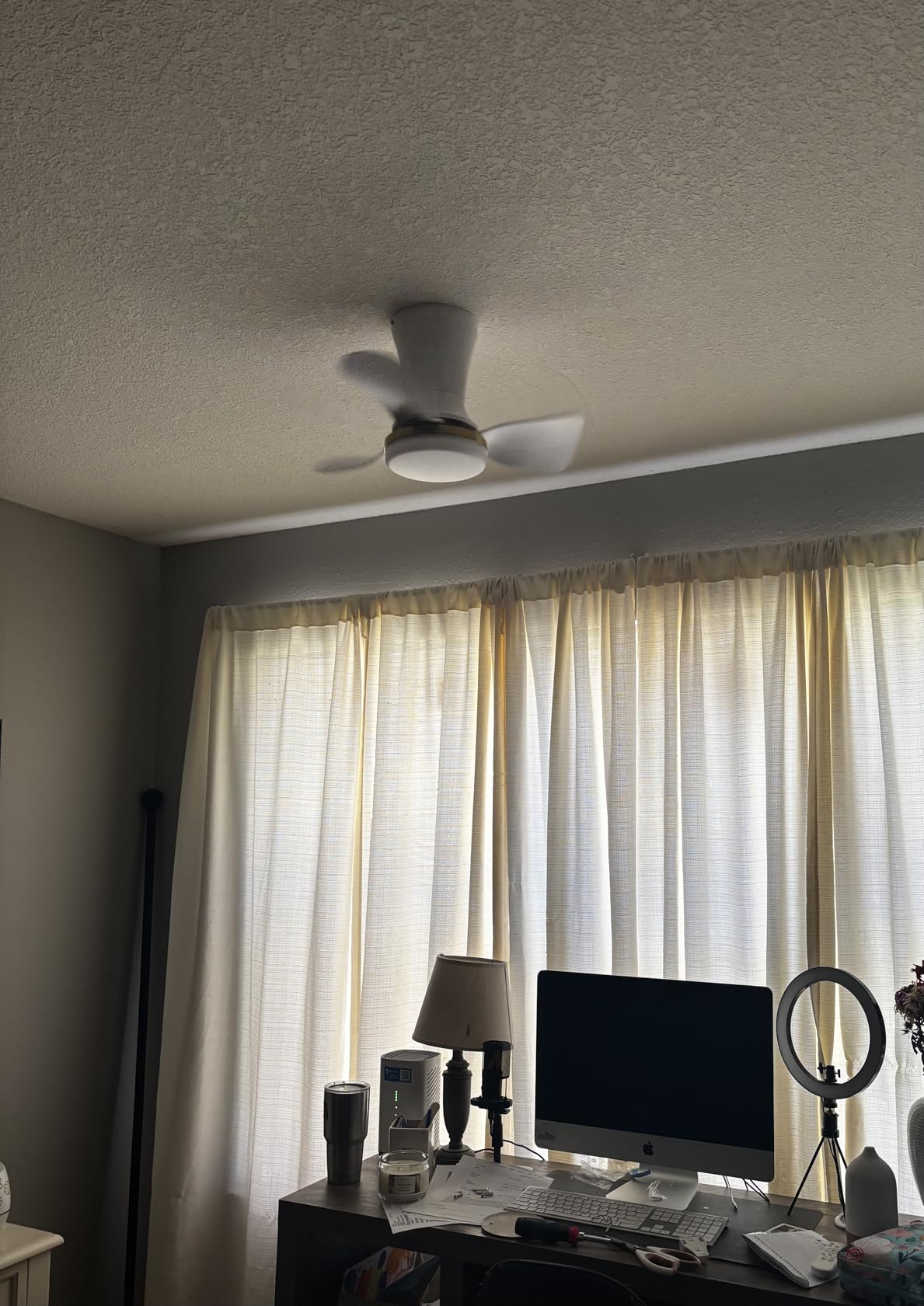 LANMEL 42'' Ceiling Fan with Lights and Remote, Pink Blue Ceiling Light for Kids Room, Modern Ceiling Fan for Boys Girls, 6 Speed, Reversible, 3000k-6000k LED, Quiet DC Motor for Indoor Outdoor customer photo 2