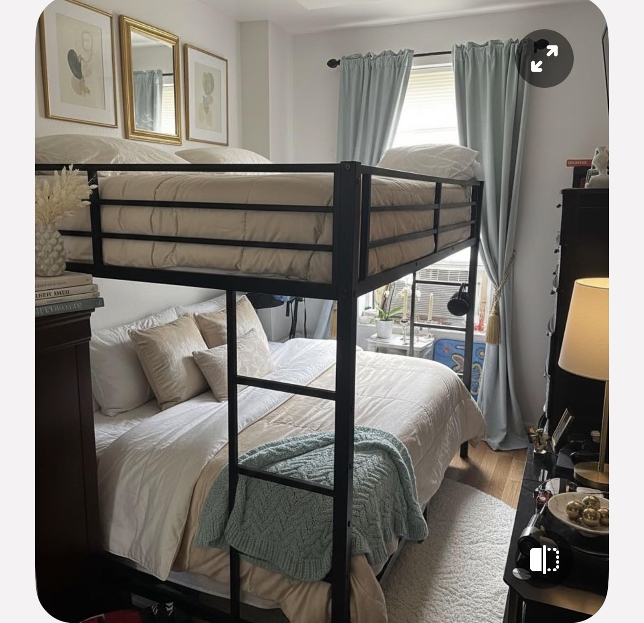 Bellemave Metal Twin Over Twin Bunk Bed for Adults/Kids,Heavy Duty Adults Bunk Beds Frame with Guardrail & Ladders,Twin Size Kids Bunk Beds for Teens,Black customer photo 1