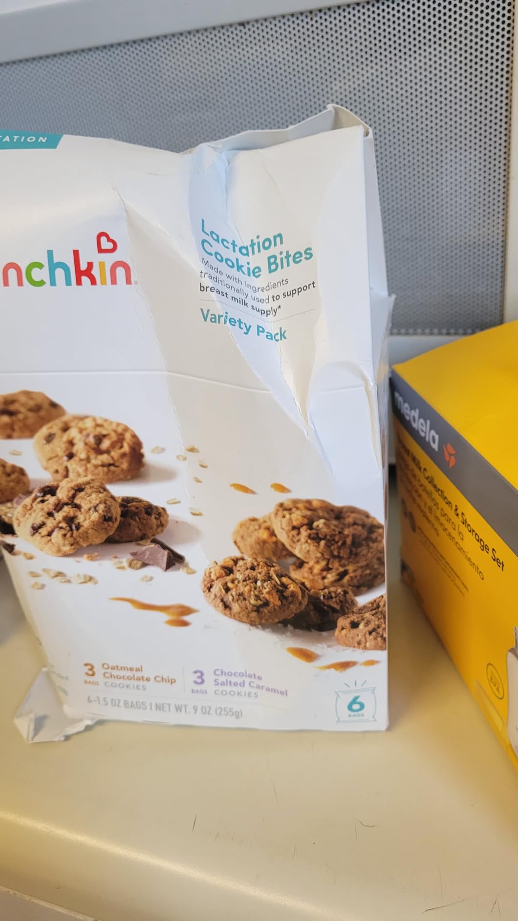 Munchkin Lactation Cookie Bites Variety Pack, Oatmeal Chocolate Chip & Chocolate Salted Caramel Breastfeeding Snacks, 6 Single Serve Pouches customer photo 2