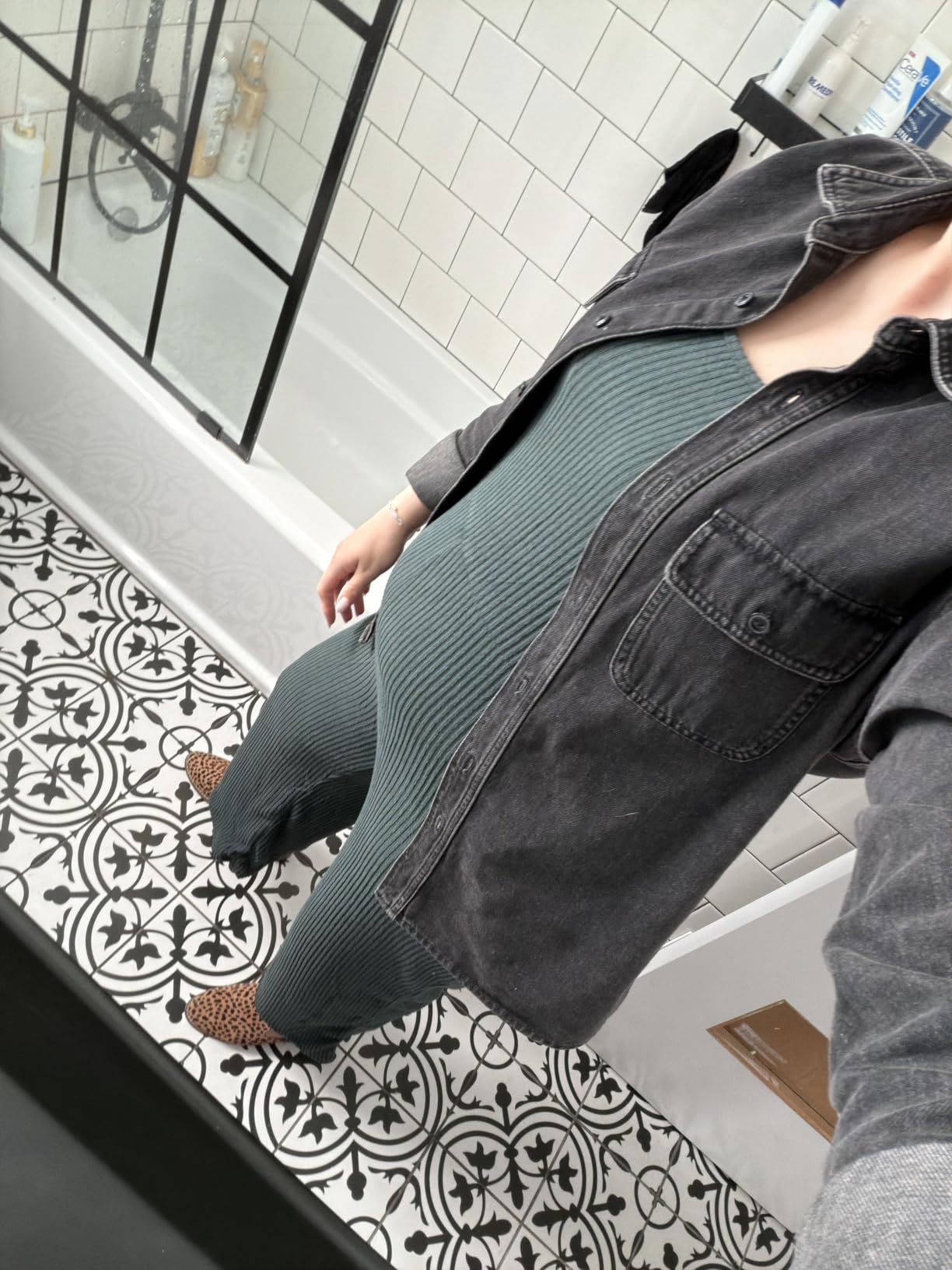 BLENCOT Maternity Ribbed Jumpsuit Sleeveless Square Neck Wide Leg Stretchy One Piece Romper customer photo 1