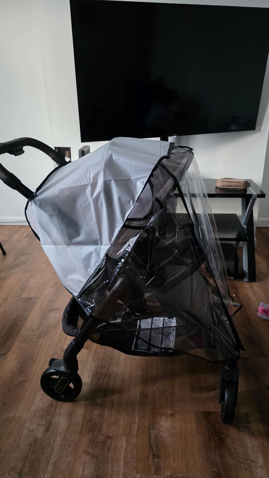 Clear Stroller Rain Cover, Universal Stroller Accessories, Waterproof Travel Weather Shield with Breathable Ventilation and Easy Access, Thick EVA & PVC Protect from Wind, Dust and Snow customer photo 1