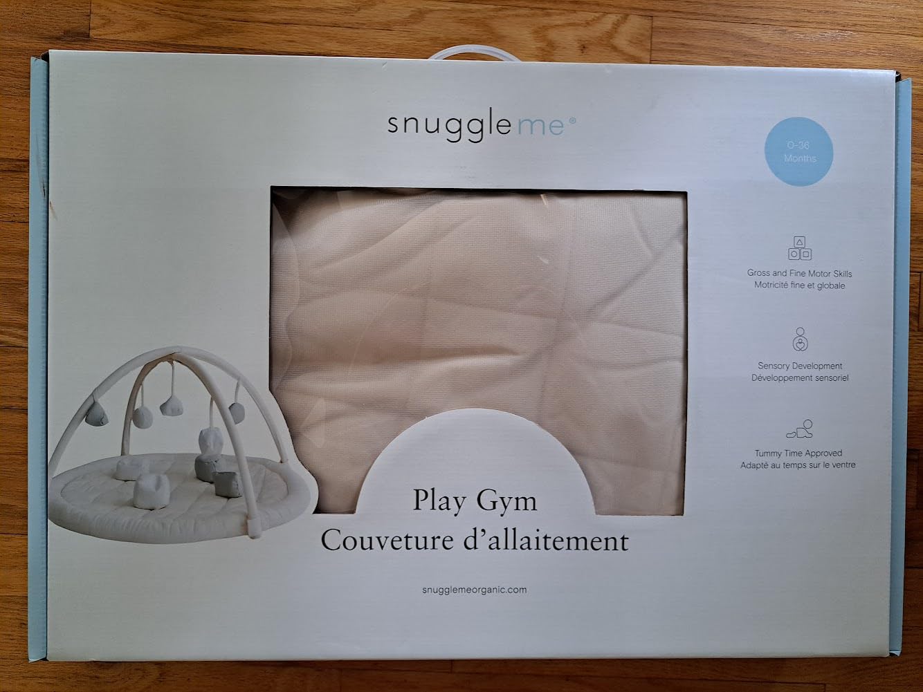 Snuggle Me Baby Play Gym - 100% Organic Cotton Twill Tummy Time Mat with 9-Piece Sensory Toy Mobile, Baby Gym Activity Center (0-36 Months) customer photo 1