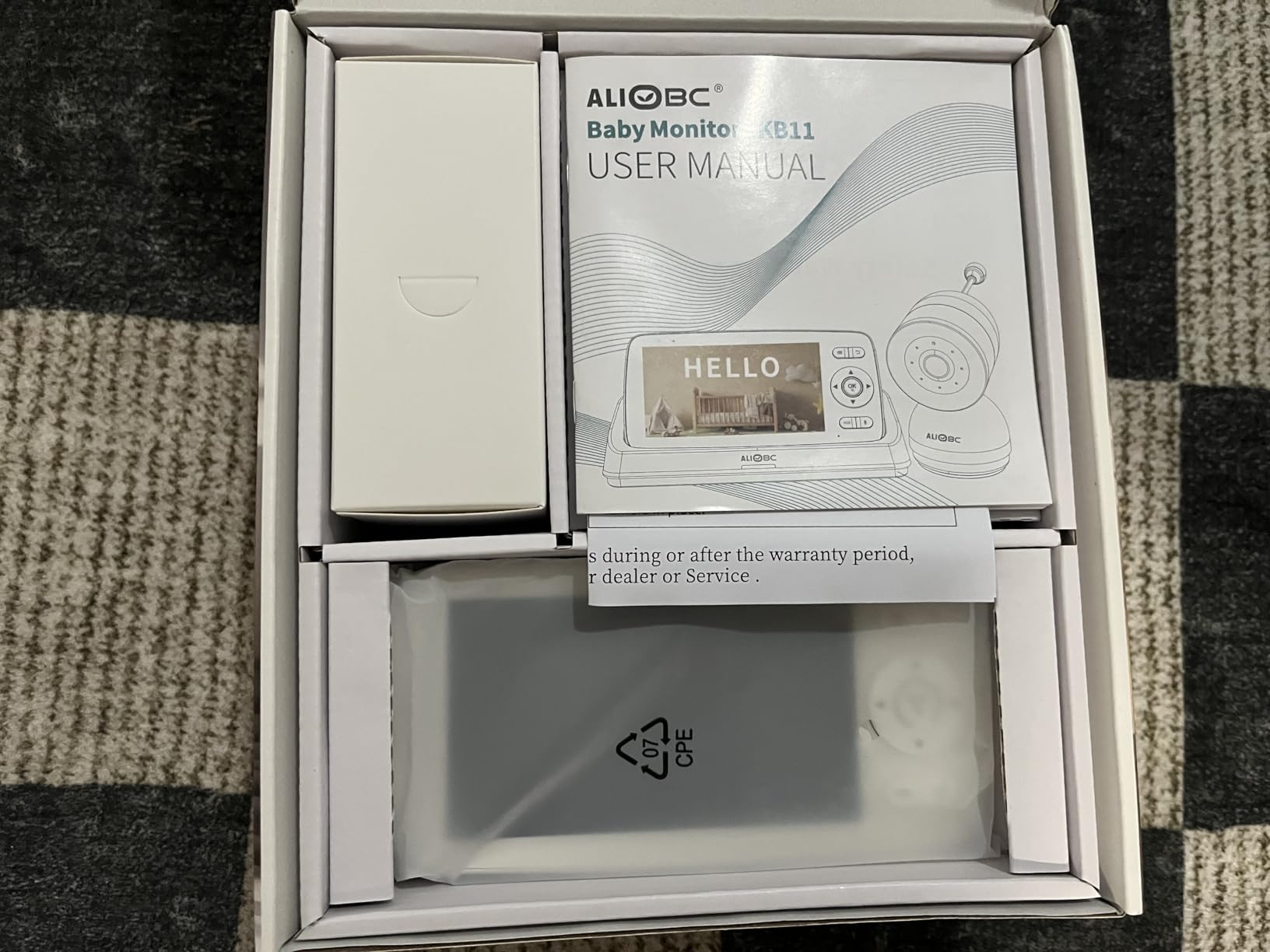 ALIOBC Smart Baby Monitor with Camera and Audio WiFi & No-WiFi Modes AI Cry Detection Night Vision 1080p FHD Camera and 5