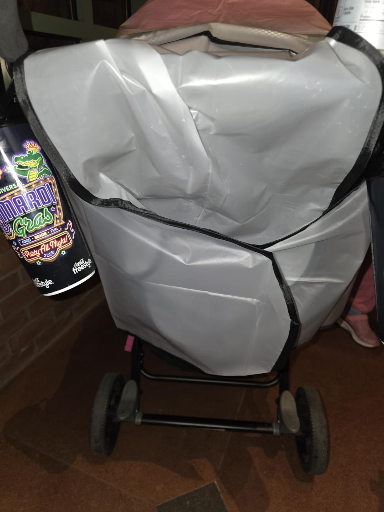 Clear Stroller Rain Cover, Universal Stroller Cover Breathable, Foldable Travel Weather Shield, Waterproof Windproof Baby Stroller Accessories for Trip Use, Daily Walks customer photo 1