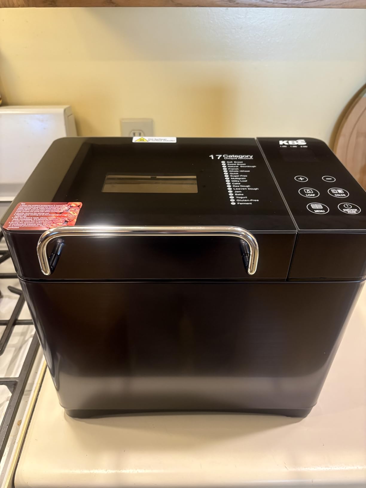 KBS 20-IN-1 Bread Maker with Custom Program, 650W Bread Machine with Nonstick Ceramic Pan & Stainless Steel Paddle, 2LB Bread Maker Machine, Polish Bread, Gluten-Free, Touch Panel, 15H Timer, 3 Colors customer photo 1
