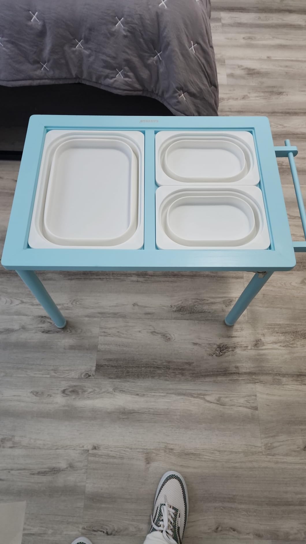 Easyego Sensory Table for Toddlers Kids Play Wooden Sand Water Table with Double-Sided Board & Foldable Storage Bins for Indoor and Outdoor Use, Birthday Gifts for Boys and Girls-Natural Color customer photo 2