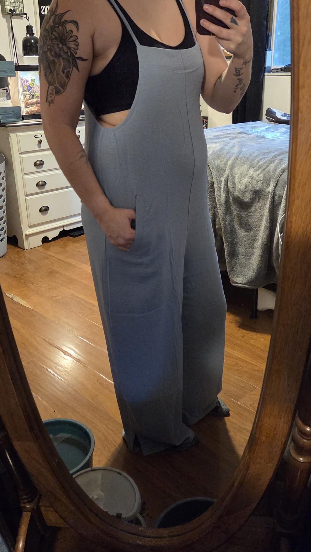 Women's Casual Jumpsuits Comfy Wide Leg Loose Fit Overalls Baggy Rompers with Pockets S-2XL customer photo 2